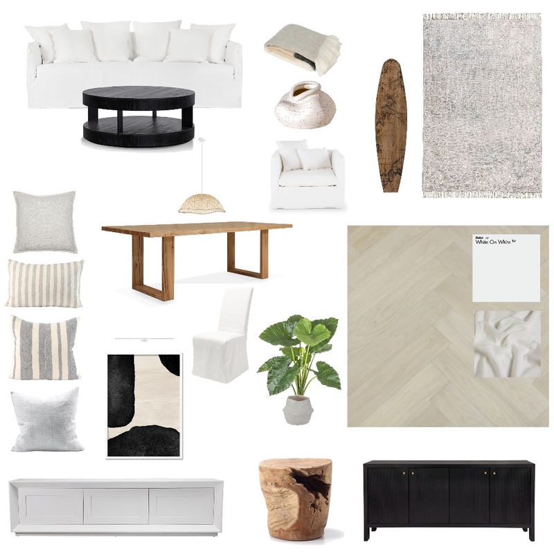 Activity 6: Creating your interior scheme - Living/Dining Mood Board by Jennifer Kapur on Style Sourcebook