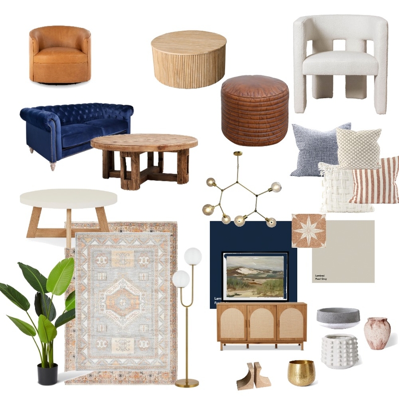Boho Modern Lounge Mood Board by mciscato97@gmail.com on Style Sourcebook