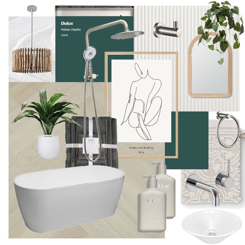 Earthy greens/chrome Mood Board by jessica.boyte@tradelink.co.au on Style Sourcebook