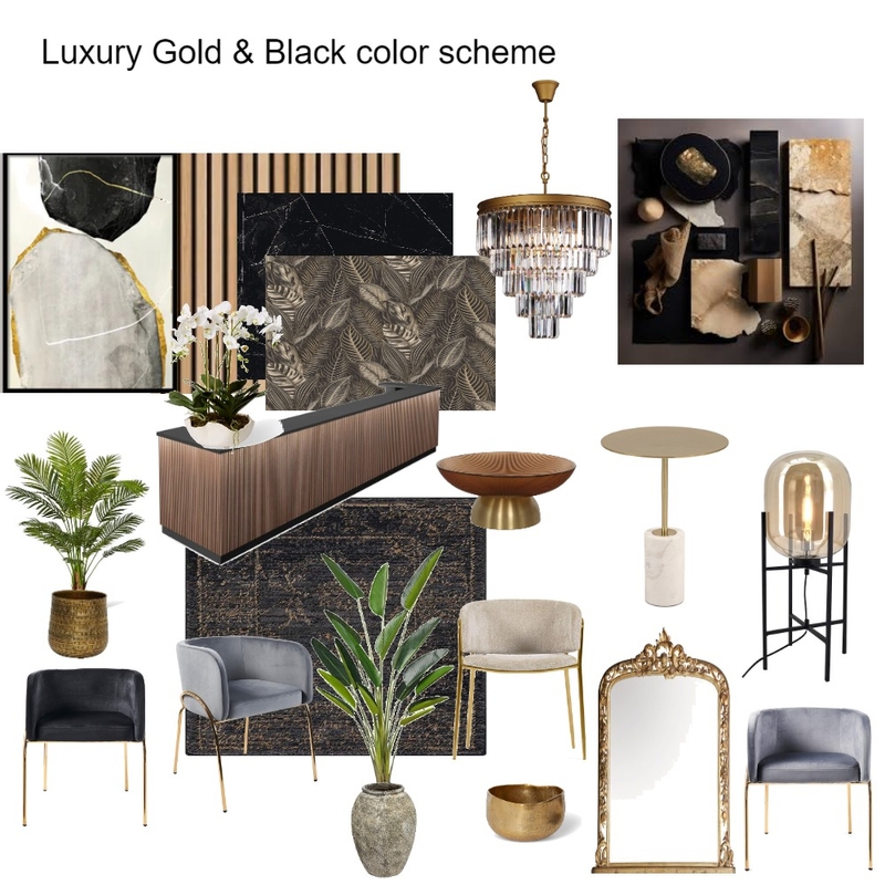 Luxury Gold & Black Mood board 1 Mood Board by Asma Murekatete on Style Sourcebook