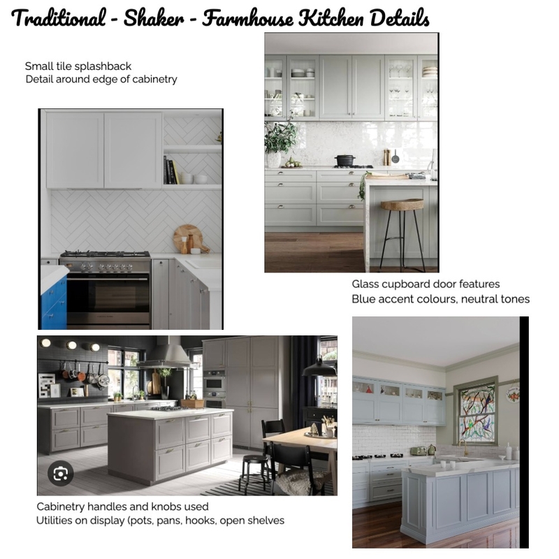 Traditional Shaker Farmhouse Kitchen details Mood Board by Susan Conterno on Style Sourcebook