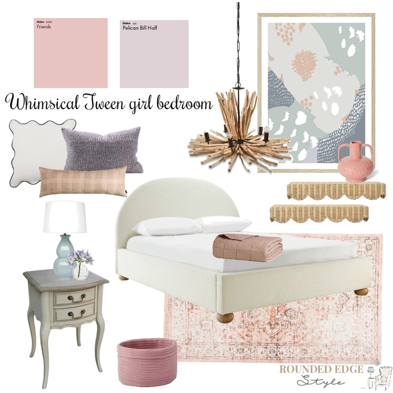 Whimsical Tween girl bedroom Mood Board by roundededgestyle on Style Sourcebook