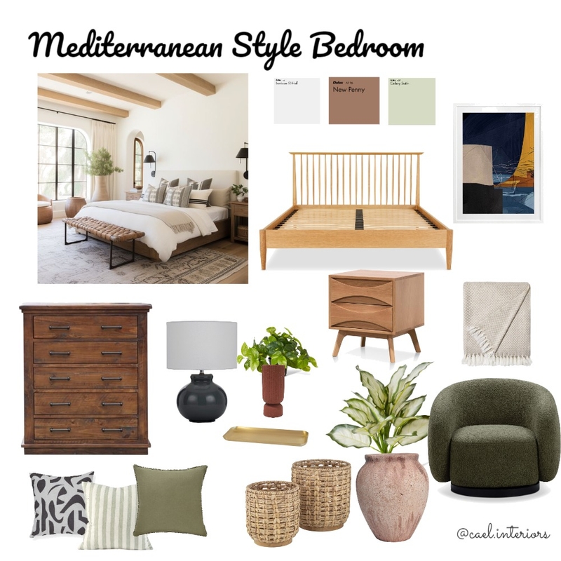 Mediterranean Style Bedroom Mood Board by Cae_labitag on Style Sourcebook