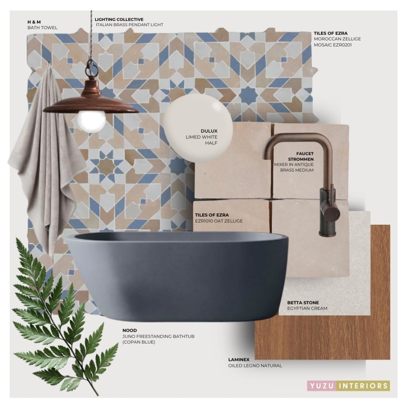 Colourful Moroccan Bathroom Mood Board by Yuzu Interiors on Style Sourcebook