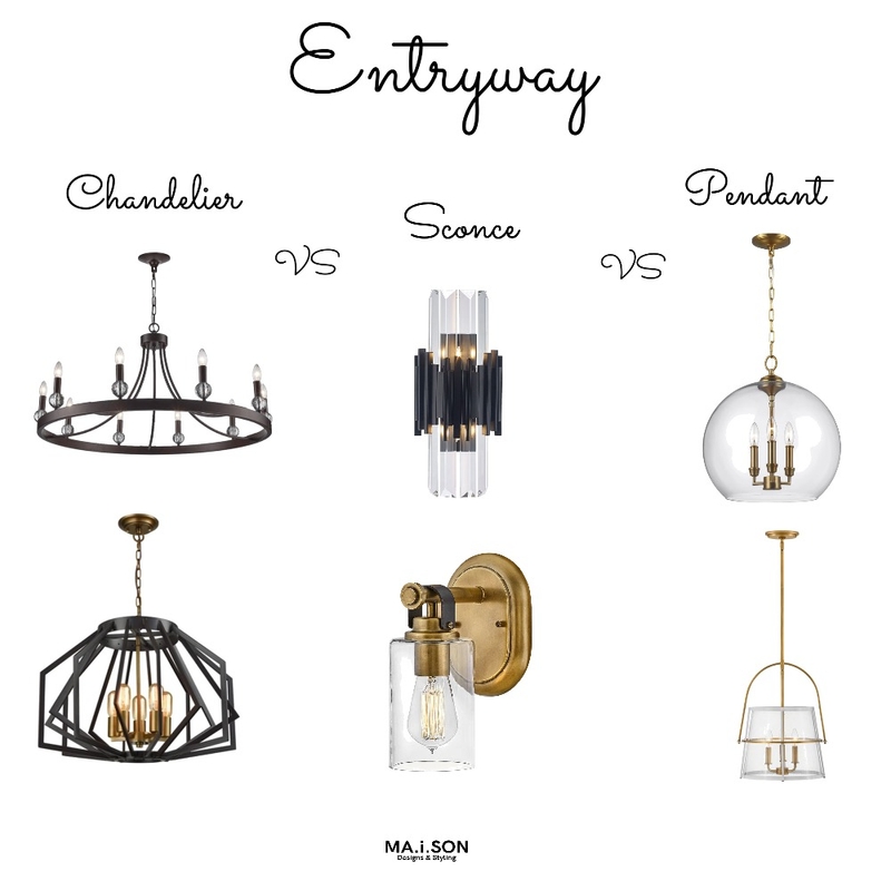 Entryway Chandelier vs Sconce vs Pendant Mood Board by JanetM on Style Sourcebook