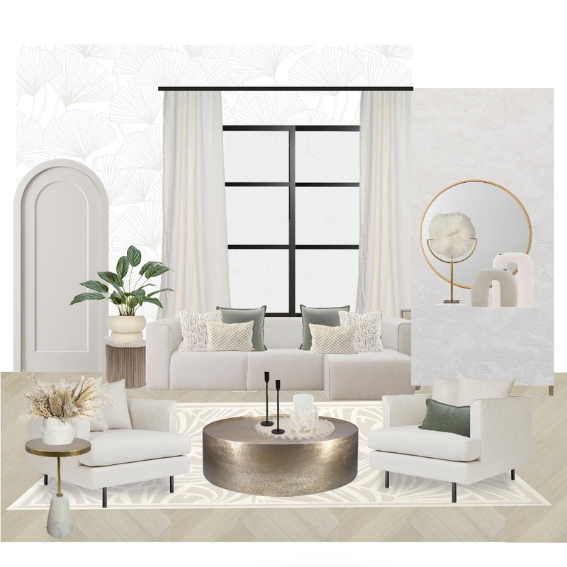 Contemporary off white wallpaper living room Mood Board by Victoria NC on Style Sourcebook