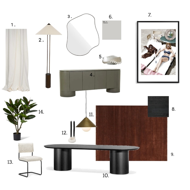 Module 9 - Dining Room Mood Board by Camille McKenzie on Style Sourcebook