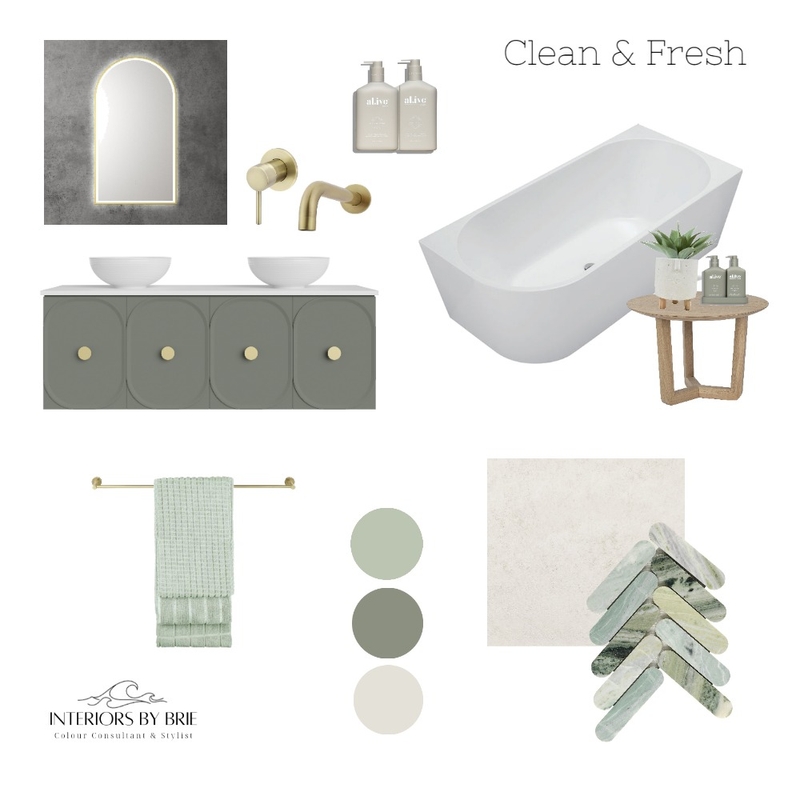 Clean and Fresh Bathroom Mood Board by Interiors by Brie on Style Sourcebook