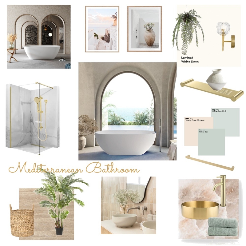 Bathroom warm mediterranean Mood Board by Sarah Constalena on Style Sourcebook