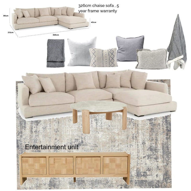 Living Tv Room  - chaise sofa, Waterline Mood Board by LaraMcc on Style Sourcebook