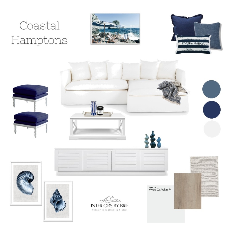 Coastal Hamptons Mood Board by Interiors by Brie on Style Sourcebook