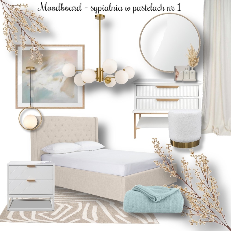 Sypialnia w pastelach - nr 1 Mood Board by Anita - Projekt on Style Sourcebook