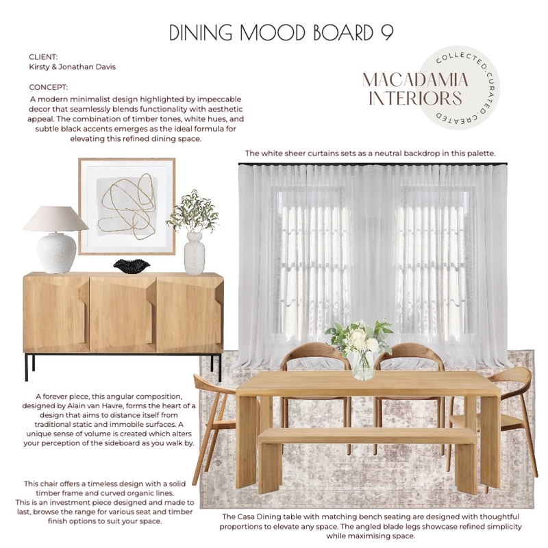 Casa Davis Dining Concept 9 Mood Board by Casa Macadamia on Style Sourcebook