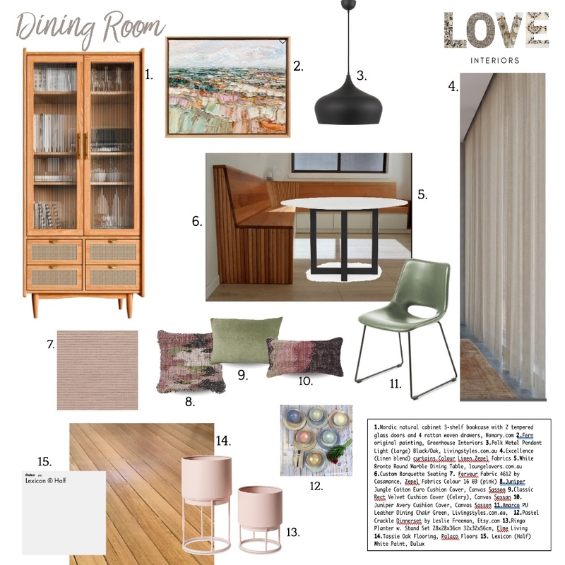 Dining Room - C&D Robinson Mood Board by jacinta.lerve@gmail.com on Style Sourcebook