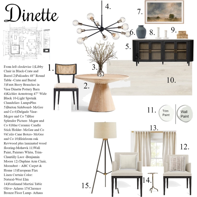 Dinette Sample Board Mood Board by Allison Kayes Designs on Style Sourcebook