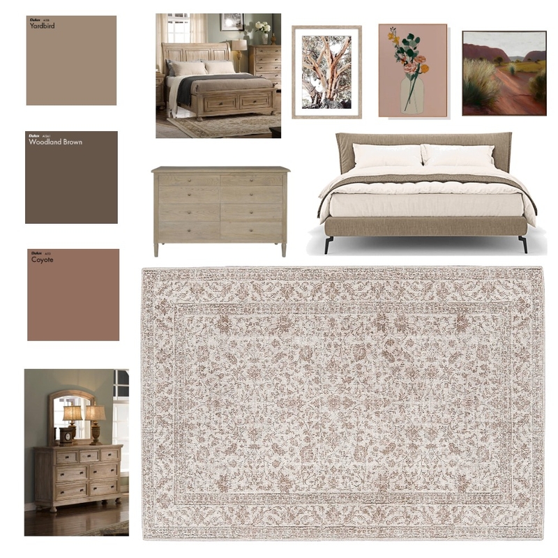 Virgo: Earthy Browns - Moselle (bedroom taupe) - designed by Wendy Mood Board by Miss Amara on Style Sourcebook