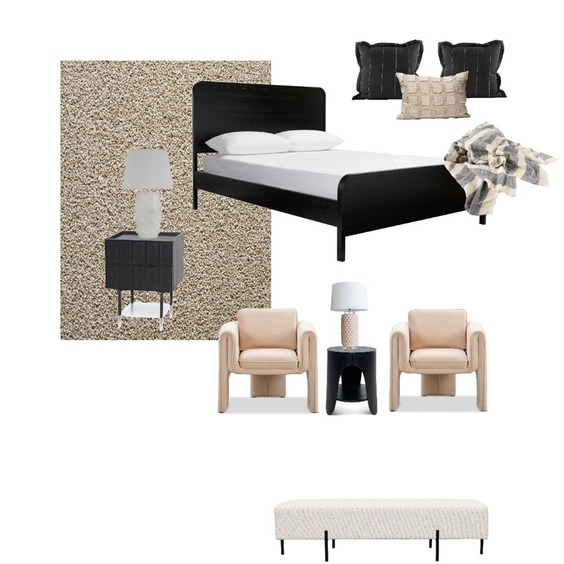 Black Main Bedroom Mood Board by Kiwi & the Yank on Style Sourcebook