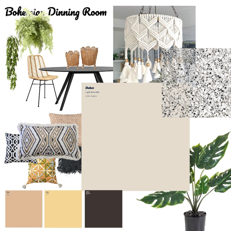 Bohemian dinning room Mood Board by LesStyleSourcebook on Style Sourcebook