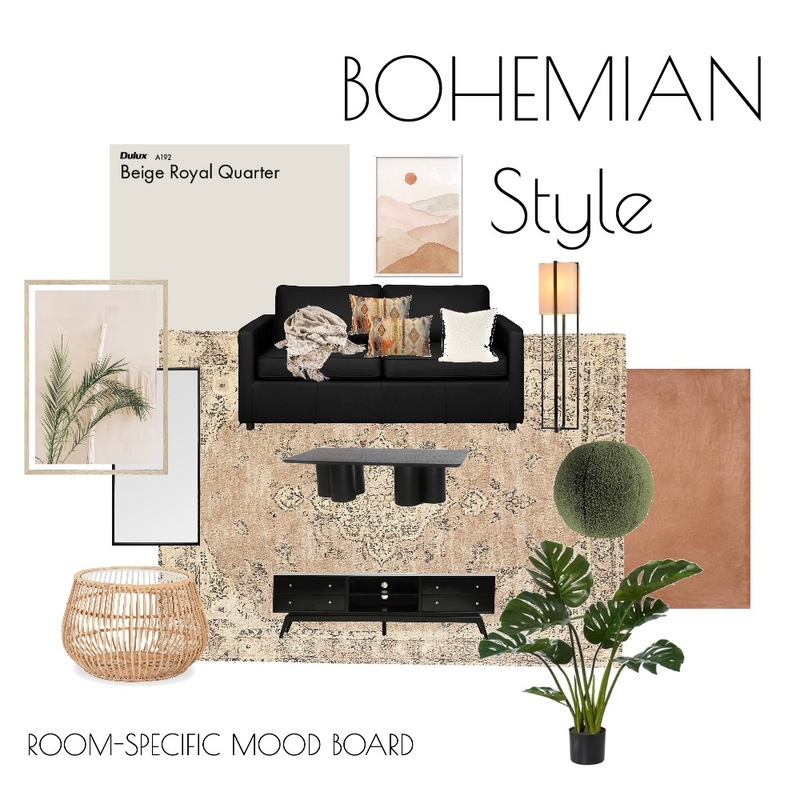 BOHO LIVING ROOM Mood Board by Aquila on Style Sourcebook