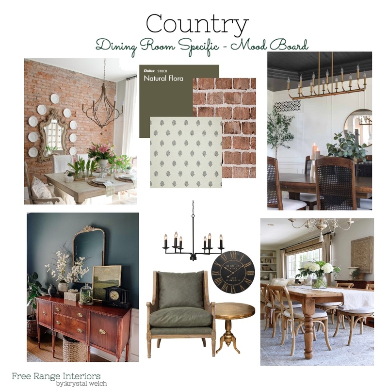 Country Dining Room Mood Board by By Krystal Welch on Style Sourcebook