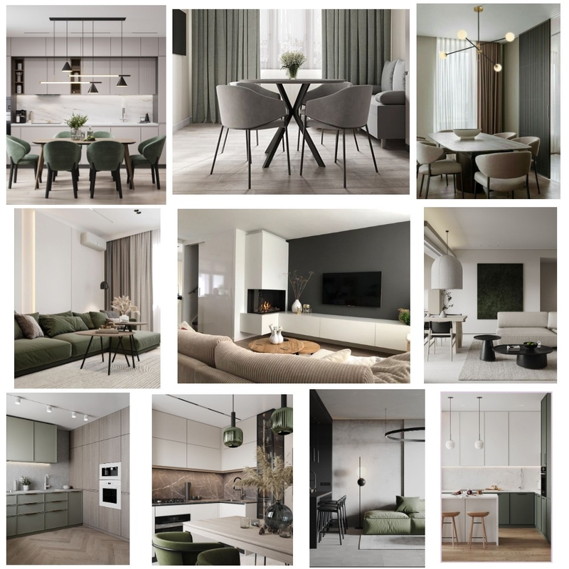 Green Modern Living Room Interior Mood Board by Elen Babayan on Style Sourcebook