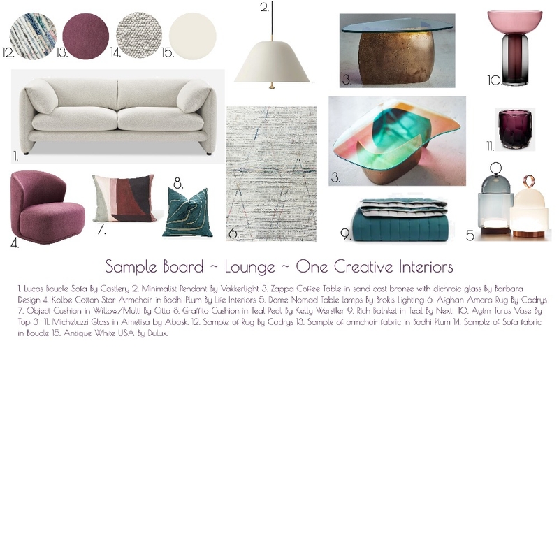 Sample Board - Part B - Lounge Mood Board by ONE CREATIVE on Style Sourcebook