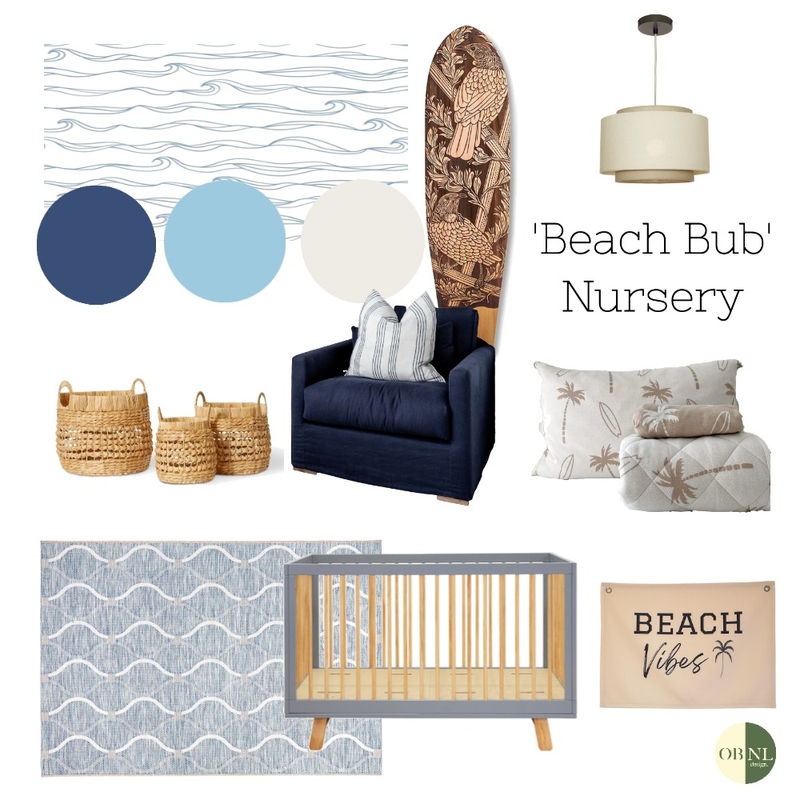 'Beach Bub' Nursery Mood Board by OBNL design on Style Sourcebook