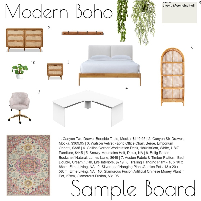 Small Bedroom Sample Board Mood Board by Mya on Style Sourcebook