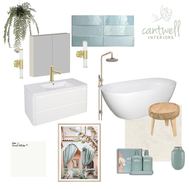 Restful resort vibe bathroom Mood Board by Cantwell Interiors on Style Sourcebook