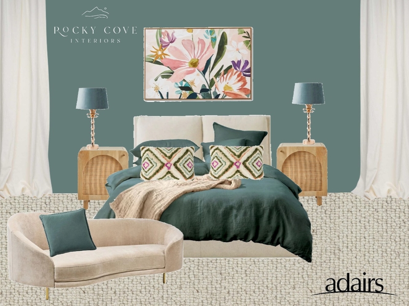 Adairs teal and cream bedroom Mood Board by Rockycove Interiors on Style Sourcebook