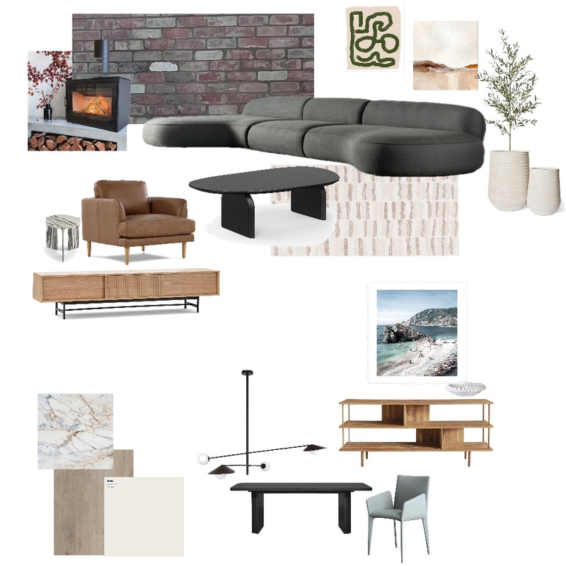 Cosy Modern Living/Dining Mood Board by Jessie T Designs- Specialising in: Interior Design, Colour Consulting, Interior Decorating and Styling for Sale on Style Sourcebook