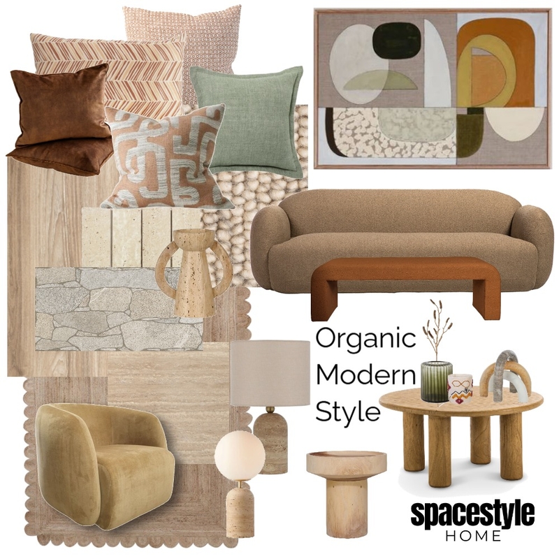 Organic Modern Living Mood Board by Stylespace Home on Style Sourcebook