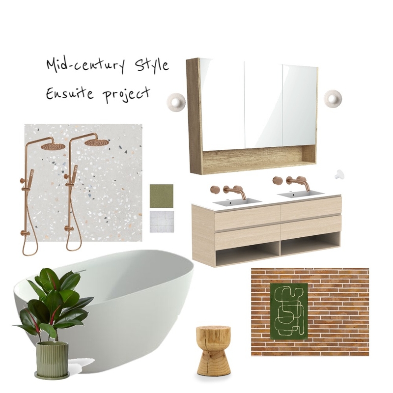 Mid century ensuite Mood Board by Connected Space Styling on Style Sourcebook