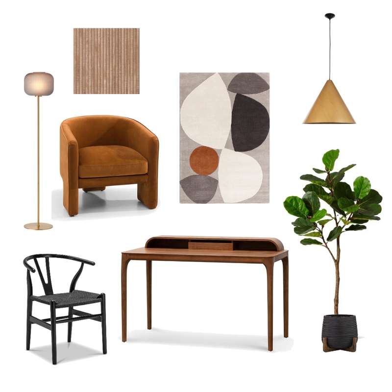 Mid Century Modern Study Mood Board by Look Styling Co on Style Sourcebook