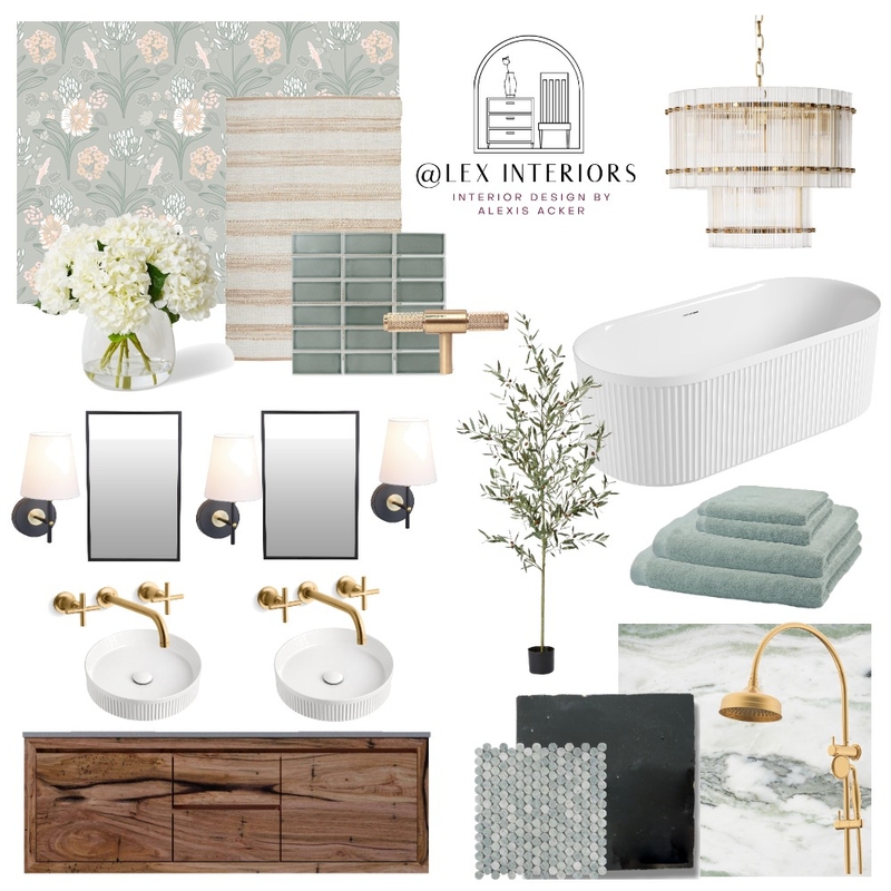 Organic Glam Bathroom Mood Board by @lex Interiors on Style Sourcebook