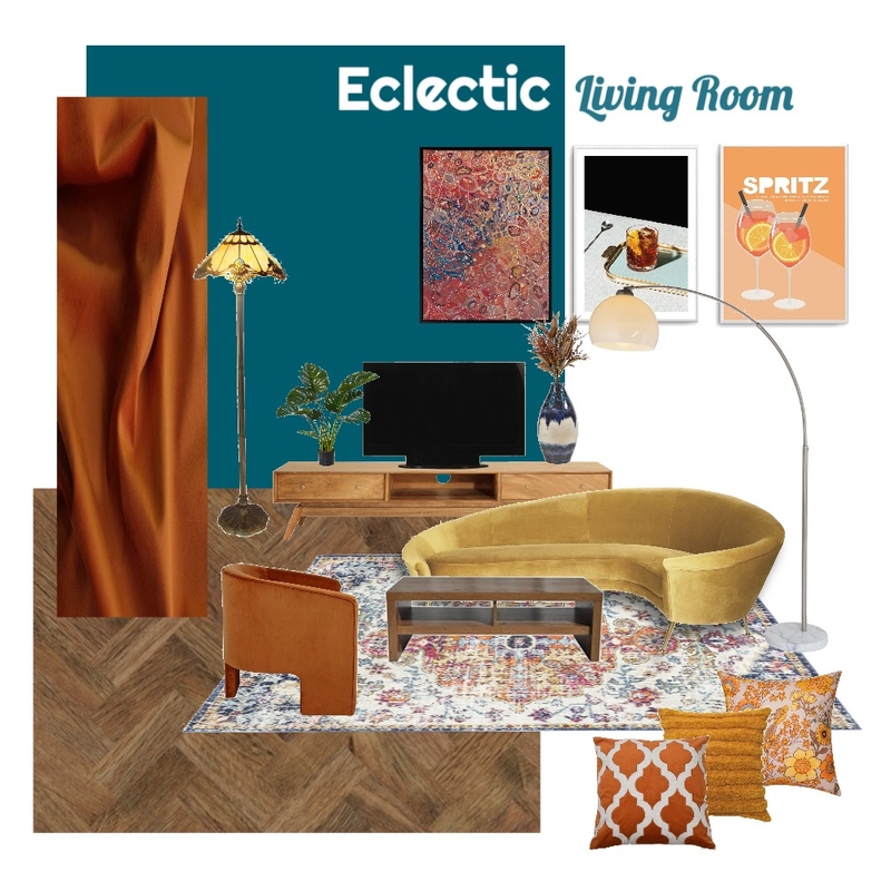 Eclectic Living Room Mood Board by ElsieLapelerie on Style Sourcebook