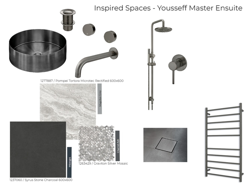 Inspired Spaces - Yousseff Master Ensuite Mood Board by sales@mfmarket.com.au on Style Sourcebook