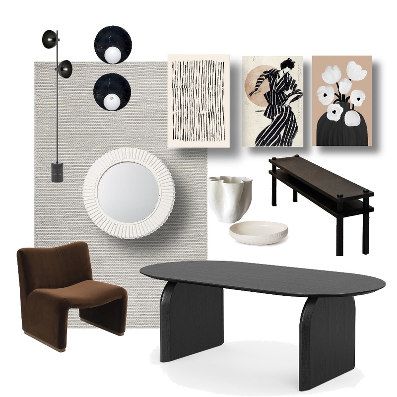 Black and brown dining Mood Board by envisual design on Style Sourcebook