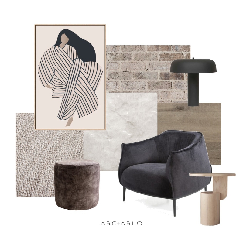 Contemporary Reading Nook Mood Board by Arc and Arlo on Style Sourcebook