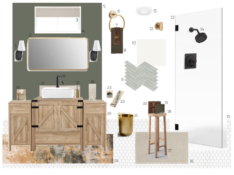 Sample Board BATHROOM final Mood Board by AlexaWhitehurst on Style Sourcebook