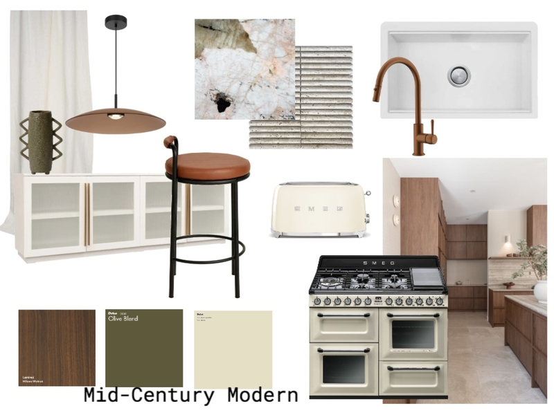 Mid Century Modern Kitchen Mood Board by taylasnowball on Style Sourcebook