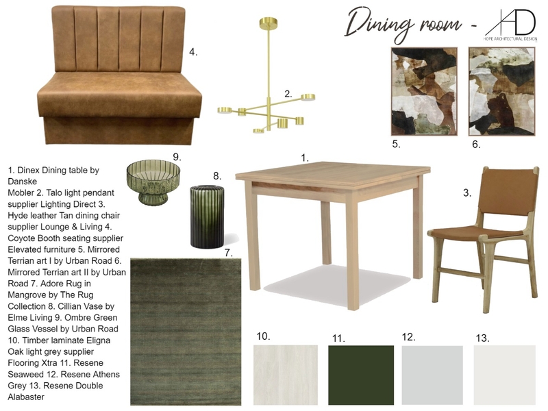 Dining sample board Mood Board by Hopej on Style Sourcebook