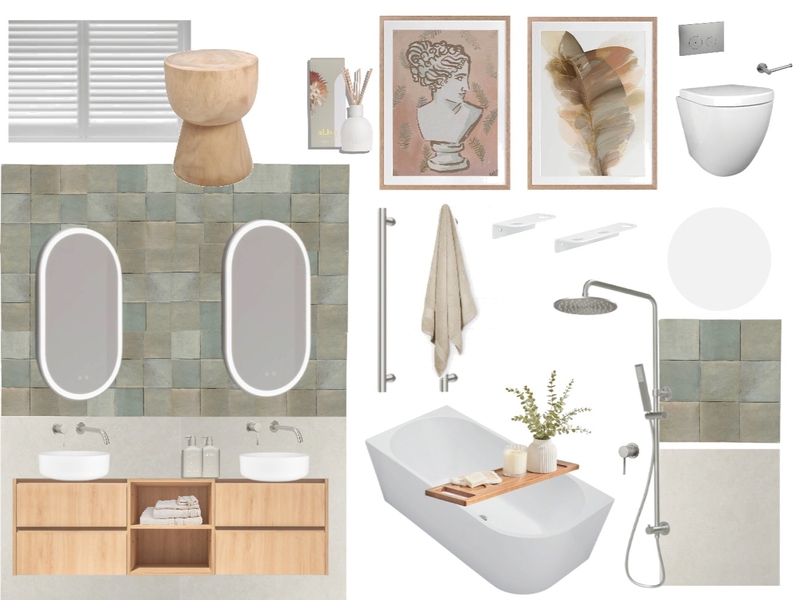 Main Bathroom Sample Board Mood Board by TerriHahipene on Style Sourcebook