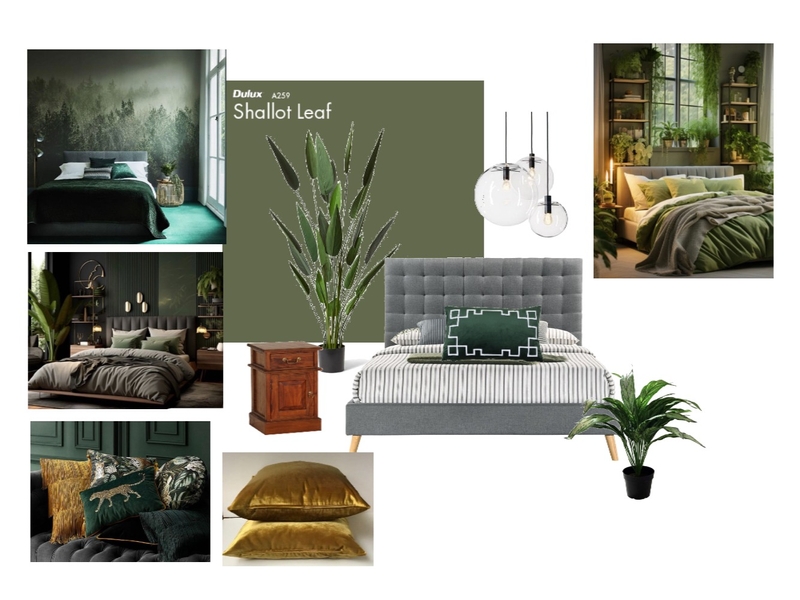 Rainforest Monochromatic Bedroom Mood Board by ariapilgrim on Style Sourcebook