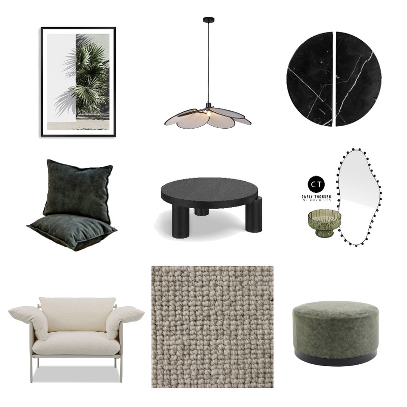 Cool Forest Mood Board by Carly Thorsen Interior Design on Style Sourcebook