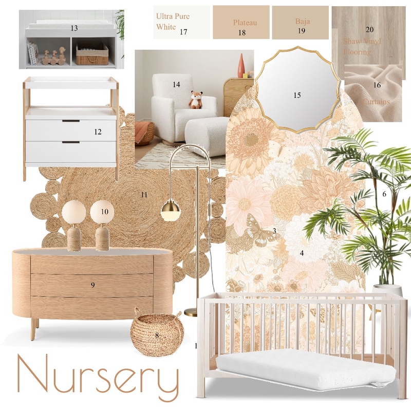 nursery sample board Mood Board by brianna sardinha on Style Sourcebook