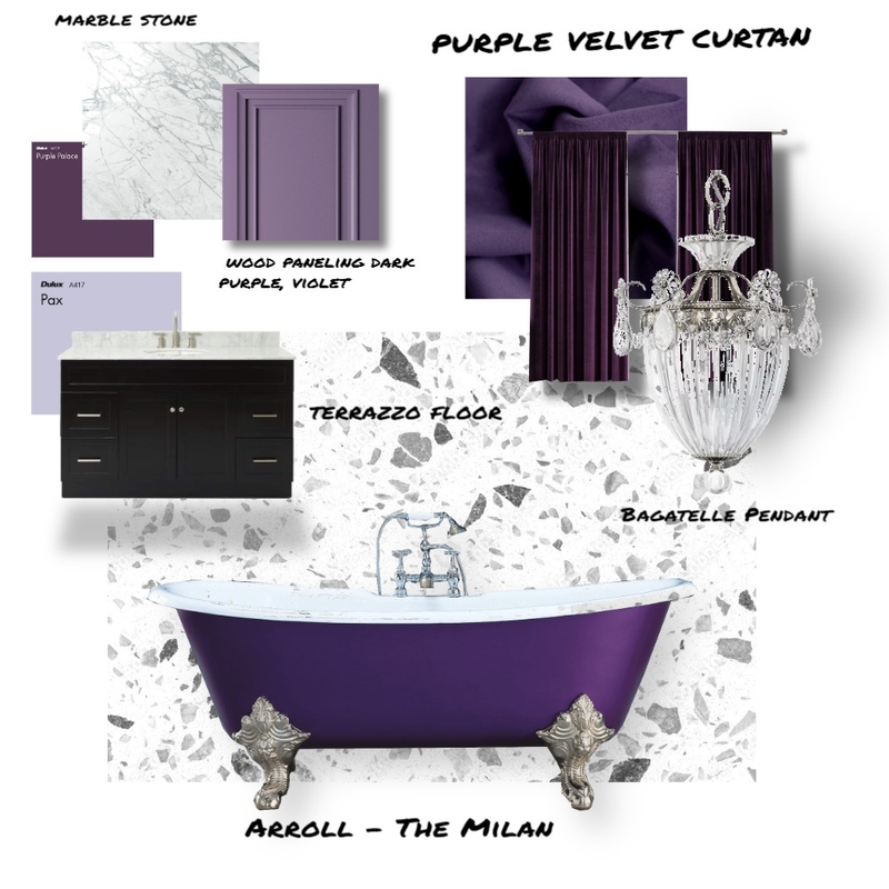 ws4 moodboard interior purple bathroom Mood Board by sleepingfish on Style Sourcebook