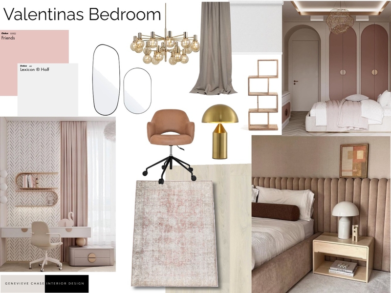 Valentinas Bedroom Module 10 Mood Board Mood Board by Genevieve Chase Interior Design on Style Sourcebook