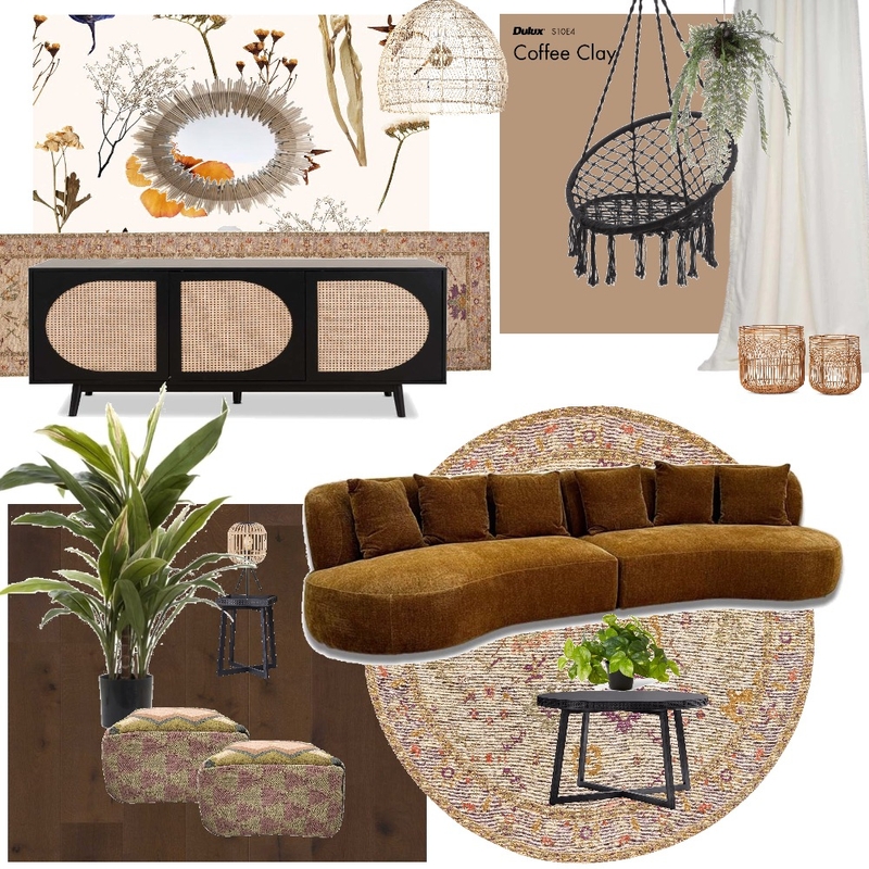 bohemian living room Mood Board by brianna sardinha on Style Sourcebook