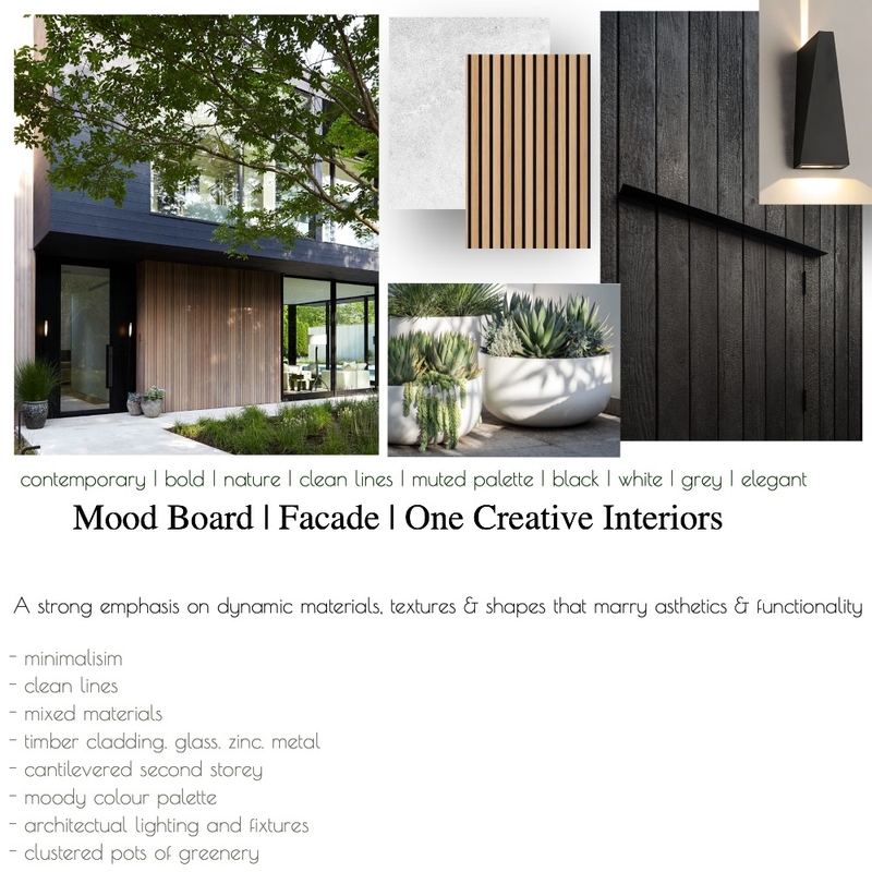 Mood Board - Facade Contemporary NE Mood Board by ONE CREATIVE on Style Sourcebook